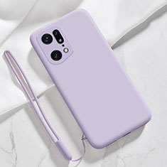 Funda Silicona Ultrafina Goma 360 Grados Carcasa para Oppo Find X5 5G Purpura Claro