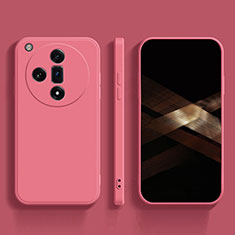 Funda Silicona Ultrafina Goma 360 Grados Carcasa para Oppo Find X7 Ultra 5G Rosa Roja