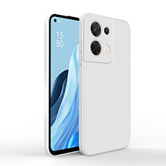 Funda Silicona Ultrafina Goma 360 Grados Carcasa para Oppo Reno8 Pro 5G Blanco