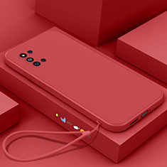 Funda Silicona Ultrafina Goma 360 Grados Carcasa para Samsung Galaxy F52 5G Rojo
