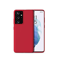 Funda Silicona Ultrafina Goma 360 Grados Carcasa para Samsung Galaxy S21 Ultra 5G Rojo
