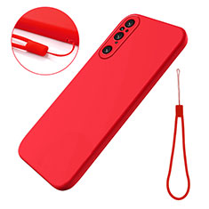 Funda Silicona Ultrafina Goma 360 Grados Carcasa para Sony Xperia 1 V Rojo