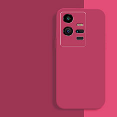 Funda Silicona Ultrafina Goma 360 Grados Carcasa para Vivo iQOO 11 Pro 5G Rosa Roja