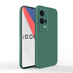 Funda Silicona Ultrafina Goma 360 Grados Carcasa para Vivo iQOO 8 Pro 5G Verde Noche