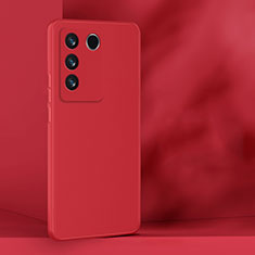 Funda Silicona Ultrafina Goma 360 Grados Carcasa para Vivo V27 Pro 5G Rojo