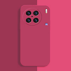 Funda Silicona Ultrafina Goma 360 Grados Carcasa para Vivo X90 Pro 5G Rosa Roja