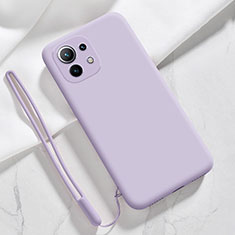 Funda Silicona Ultrafina Goma 360 Grados Carcasa para Xiaomi Mi 11 5G Purpura Claro