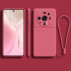 Funda Silicona Ultrafina Goma 360 Grados Carcasa para Xiaomi Mi 12 Ultra 5G Rojo Rosa