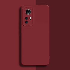 Funda Silicona Ultrafina Goma 360 Grados Carcasa para Xiaomi Mi 12X 5G Rojo Rosa