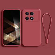 Funda Silicona Ultrafina Goma 360 Grados Carcasa para Xiaomi Redmi K70 Pro 5G Rojo