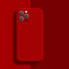 Funda Silicona Ultrafina Goma 360 Grados Carcasa S01 para Apple iPhone 13 Pro Rojo Rosa