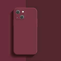 Funda Silicona Ultrafina Goma 360 Grados Carcasa S01 para Apple iPhone 15 Plus Rojo Rosa