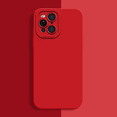 Funda Silicona Ultrafina Goma 360 Grados Carcasa S01 para Oppo Find X3 Pro 5G Rojo