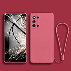 Funda Silicona Ultrafina Goma 360 Grados Carcasa S01 para Samsung Galaxy F52 5G Rosa Roja