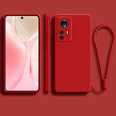 Funda Silicona Ultrafina Goma 360 Grados Carcasa S01 para Xiaomi Mi 12 5G Rojo