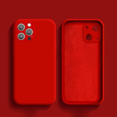 Funda Silicona Ultrafina Goma 360 Grados Carcasa S02 para Apple iPhone 13 Pro Rojo