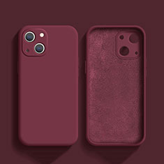 Funda Silicona Ultrafina Goma 360 Grados Carcasa S02 para Apple iPhone 13 Rojo Rosa