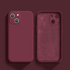 Funda Silicona Ultrafina Goma 360 Grados Carcasa S02 para Apple iPhone 14 Plus Rojo Rosa