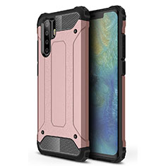 Funda Silicona Ultrafina Goma 360 Grados Carcasa S02 para Huawei P30 Pro New Edition Oro Rosa