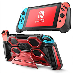 Funda Silicona Ultrafina Goma 360 Grados Carcasa S02 para Nintendo Switch Rojo