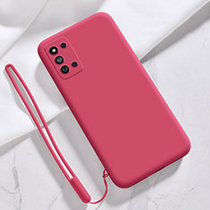 Funda Silicona Ultrafina Goma 360 Grados Carcasa S02 para Samsung Galaxy F52 5G Rosa Roja