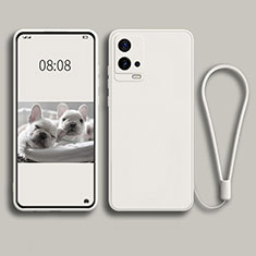 Funda Silicona Ultrafina Goma 360 Grados Carcasa S02 para Vivo iQOO 8 Pro 5G Blanco