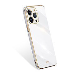 Funda Silicona Ultrafina Goma 360 Grados Carcasa S03 para Apple iPhone 14 Pro Max Blanco