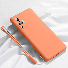 Funda Silicona Ultrafina Goma 360 Grados Carcasa S03 para Vivo X50 Pro 5G Naranja