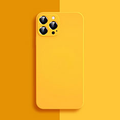 Funda Silicona Ultrafina Goma 360 Grados Carcasa S04 para Apple iPhone 13 Pro Max Amarillo