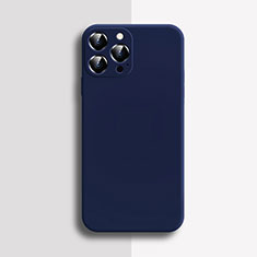 Funda Silicona Ultrafina Goma 360 Grados Carcasa S04 para Apple iPhone 13 Pro Max Azul