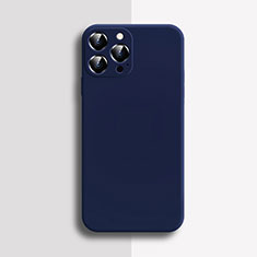 Funda Silicona Ultrafina Goma 360 Grados Carcasa S04 para Apple iPhone 14 Pro Max Azul