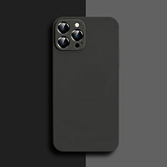 Funda Silicona Ultrafina Goma 360 Grados Carcasa S04 para Apple iPhone 15 Pro Max Negro