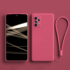 Funda Silicona Ultrafina Goma 360 Grados Carcasa S04 para Samsung Galaxy M32 5G Rosa Roja