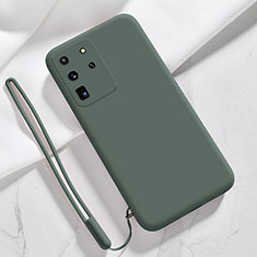 Funda Silicona Ultrafina Goma 360 Grados Carcasa S04 para Samsung Galaxy S20 Ultra 5G Verde Noche