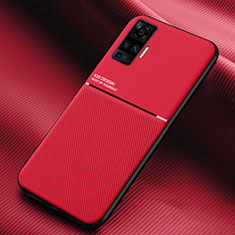 Funda Silicona Ultrafina Goma 360 Grados Carcasa S04 para Vivo X51 5G Rojo