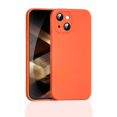 Funda Silicona Ultrafina Goma 360 Grados Carcasa S05 para Apple iPhone 15 Plus Naranja