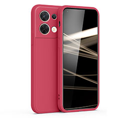 Funda Silicona Ultrafina Goma 360 Grados Carcasa S05 para Oppo Reno8 Pro+ Plus 5G Rosa Roja