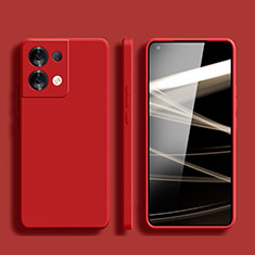 Funda Silicona Ultrafina Goma 360 Grados Carcasa S06 para Oppo Reno9 Pro+ Plus 5G Rojo