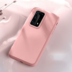 Funda Silicona Ultrafina Goma 360 Grados Carcasa S07 para Huawei P40 Pro+ Plus Rosa