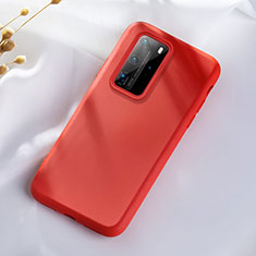 Funda Silicona Ultrafina Goma 360 Grados Carcasa S07 para Huawei P40 Pro Rojo