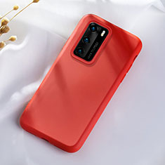 Funda Silicona Ultrafina Goma 360 Grados Carcasa S07 para Huawei P40 Rojo
