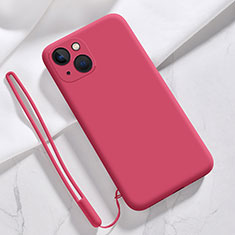 Funda Silicona Ultrafina Goma 360 Grados Carcasa S08 para Apple iPhone 13 Mini Rosa Roja