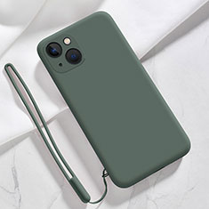 Funda Silicona Ultrafina Goma 360 Grados Carcasa S08 para Apple iPhone 13 Mini Verde