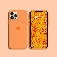 Funda Silicona Ultrafina Goma 360 Grados Carcasa S08 para Apple iPhone 13 Pro Naranja