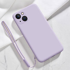 Funda Silicona Ultrafina Goma 360 Grados Carcasa S08 para Apple iPhone 13 Purpura Claro