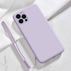 Funda Silicona Ultrafina Goma 360 Grados Carcasa S09 para Apple iPhone 13 Pro Max Purpura Claro