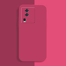 Funda Silicona Ultrafina Goma 360 Grados Carcasa YK1 para Vivo iQOO Neo7 5G Rosa Roja