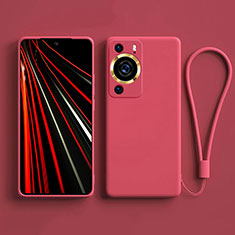 Funda Silicona Ultrafina Goma 360 Grados Carcasa YK3 para Huawei P60 Pro Rosa Roja
