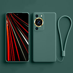 Funda Silicona Ultrafina Goma 360 Grados Carcasa YK3 para Huawei P60 Pro Verde Noche