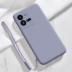 Funda Silicona Ultrafina Goma 360 Grados Carcasa YK3 para Vivo iQOO 10 Pro 5G Gris Lavanda